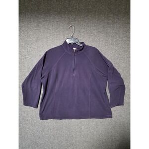 LL Bean Shirt Womens 2X Rg Purple 1/4 Zip Long Sleeve Pullover Lightweight 0GCN2